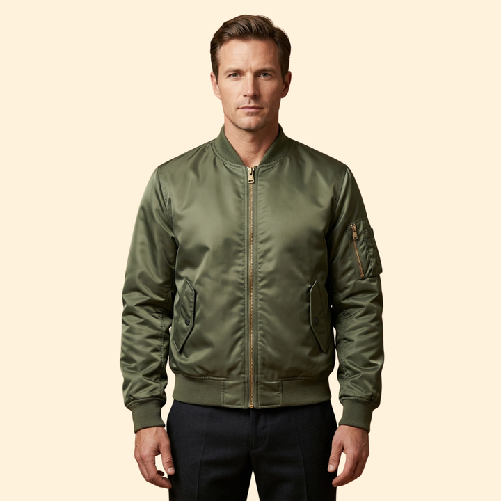 Men’s Bomber Jacket with Sleeve Pocket