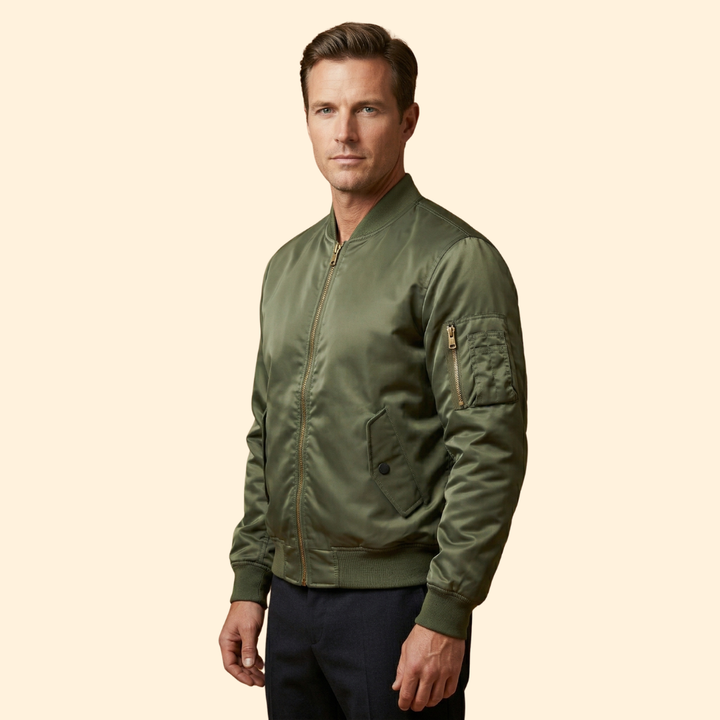 Men’s Bomber Jacket with Sleeve Pocket