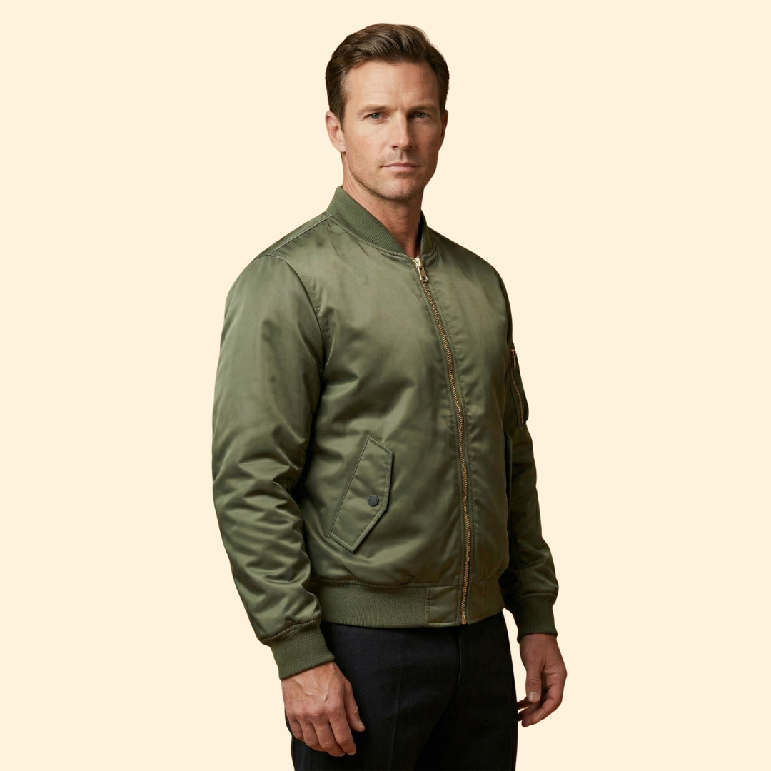 Men’s Bomber Jacket with Sleeve Pocket