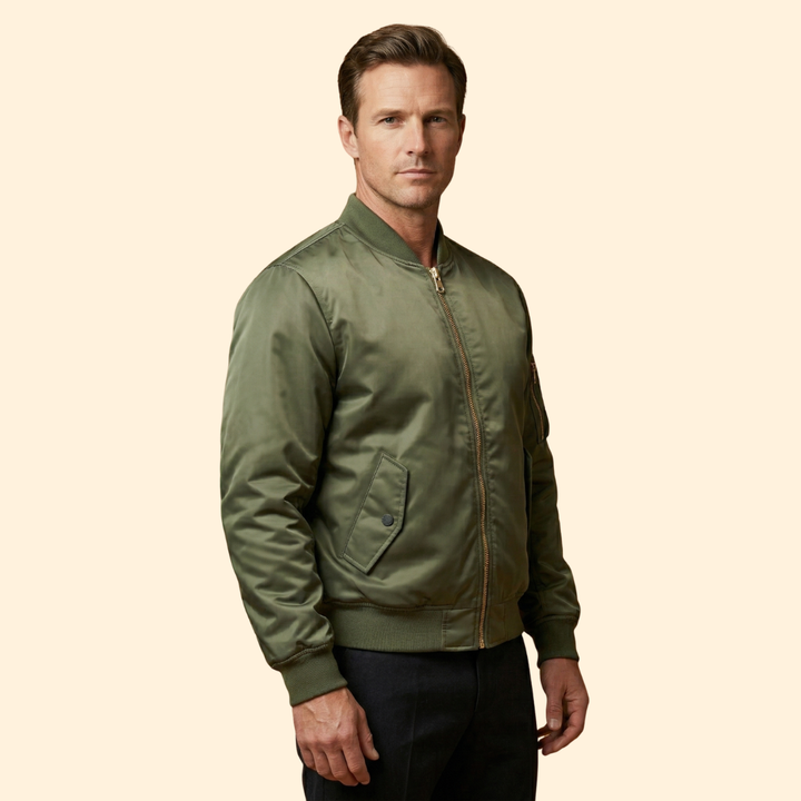 Men’s Bomber Jacket with Sleeve Pocket
