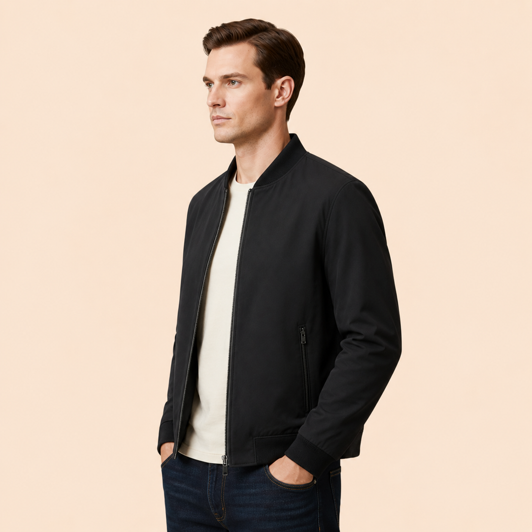 Men’s Bomber Jacket with Zip Closure