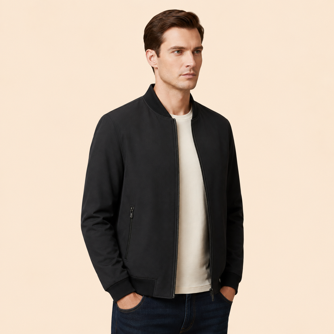 Men’s Bomber Jacket with Zip Closure