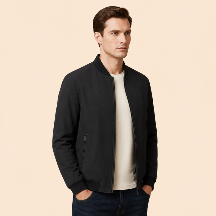 Men’s Bomber Jacket with Zip Closure