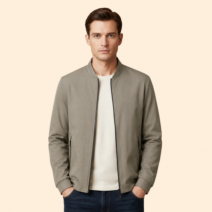 Men’s Bomber Jacket with Zip Closure