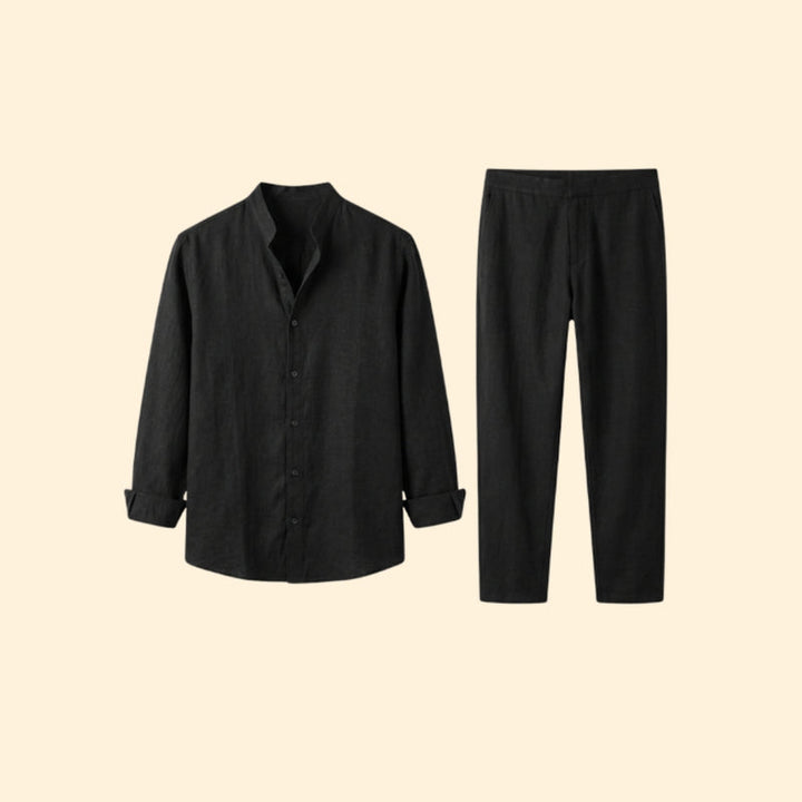 Co-Ord Summer Set with Slim-Fit Shirt and Trousers