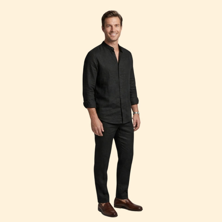 Co-Ord Summer Set with Slim-Fit Shirt and Trousers