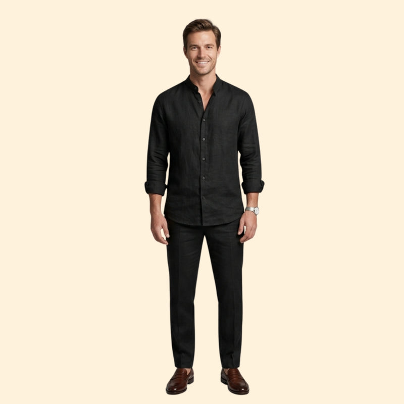 Co-Ord Summer Set with Slim-Fit Shirt and Trousers