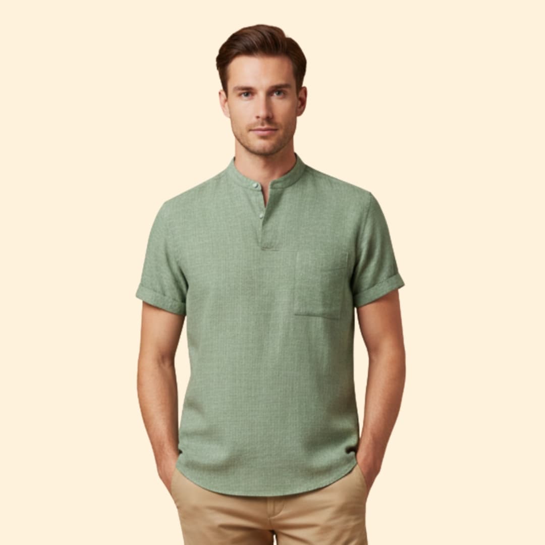 Men's Button-Down Shirt with Chest Pocket
