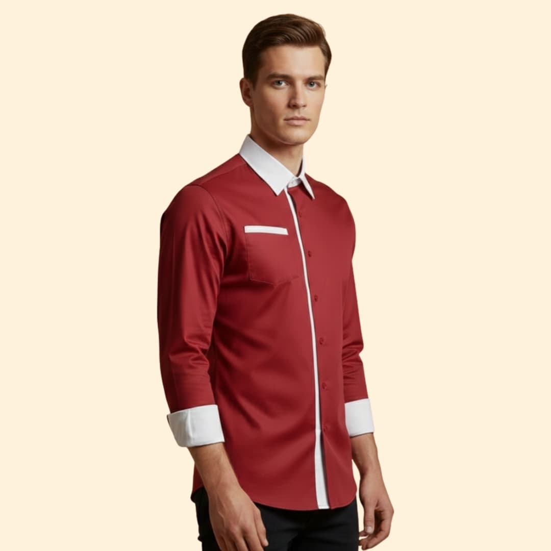 Men’s Button-Down Shirt with Chest Pocket