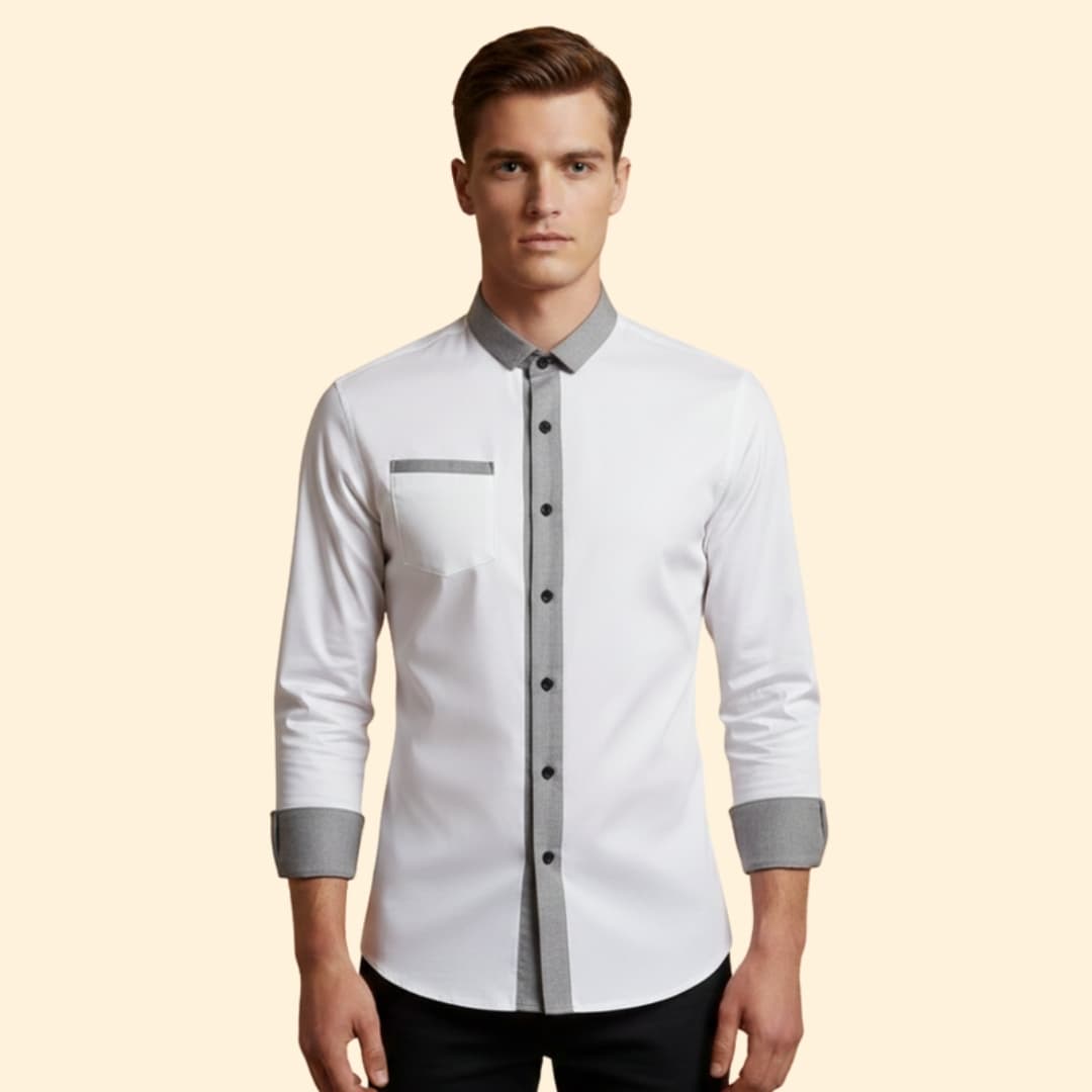 Men’s Button-Down Shirt with Chest Pocket
