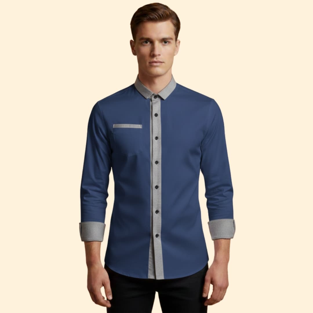 Men’s Button-Down Shirt with Chest Pocket