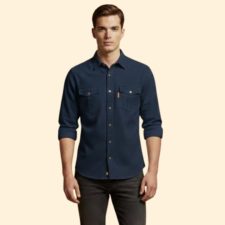 Men’s Button-Down Shirt with Chest Pockets