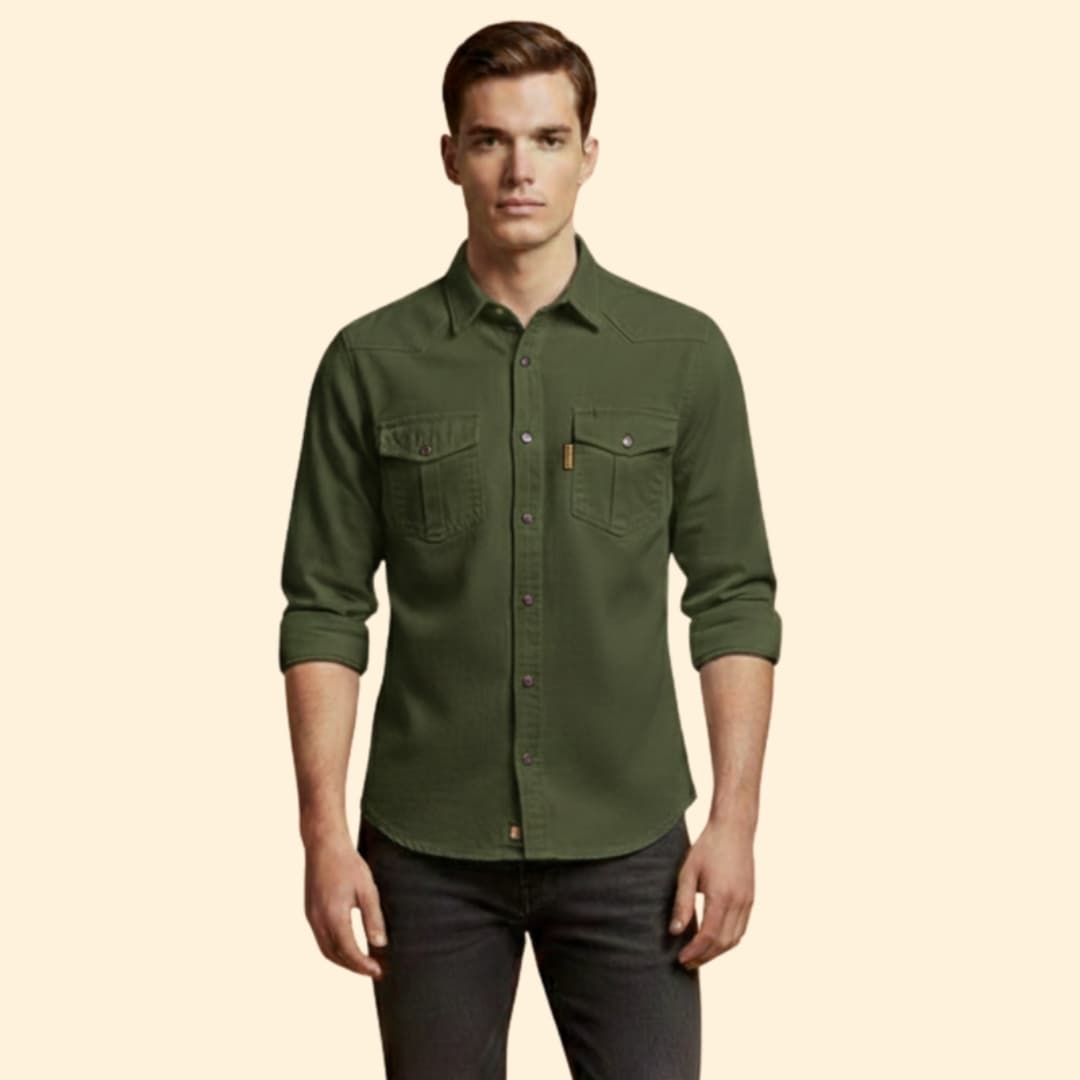 Men’s Button-Down Shirt with Chest Pockets