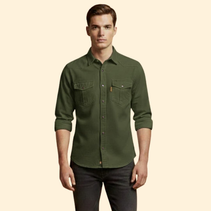 Men’s Button-Down Shirt with Chest Pockets