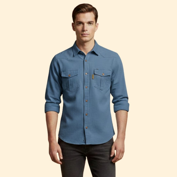 Men’s Button-Down Shirt with Chest Pockets
