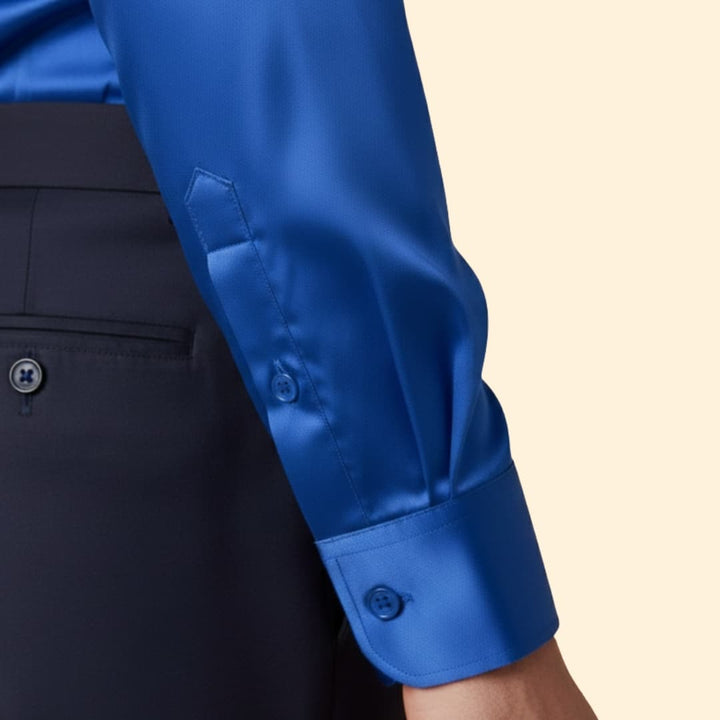 Men’s Button-Down Shirt with Satin Finish