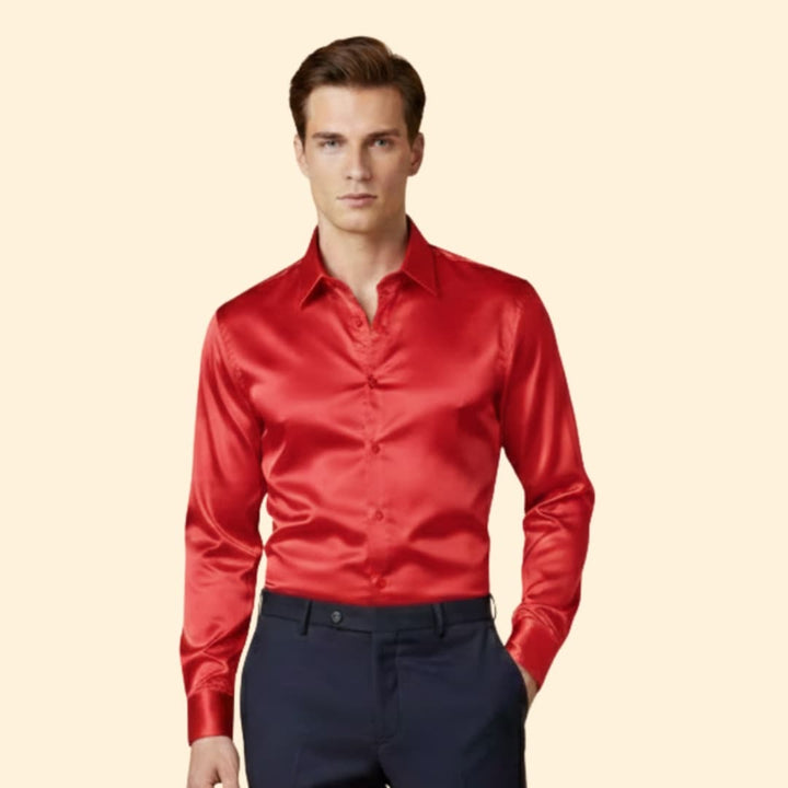 Men’s Button-Down Shirt with Satin Finish