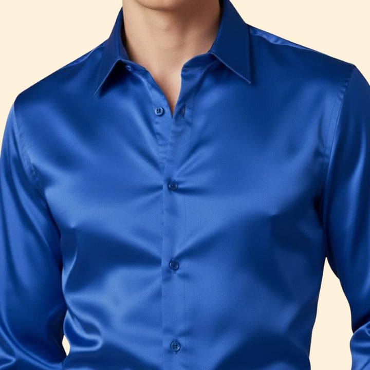 Men’s Button-Down Shirt with Satin Finish
