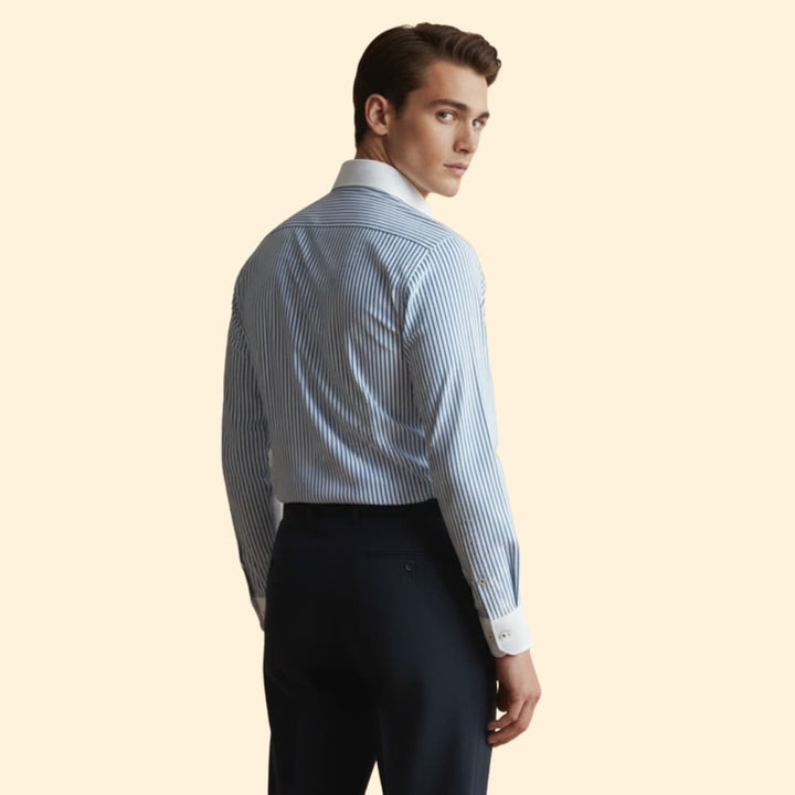 Men’s Button-Down Shirt with Striped Pattern
