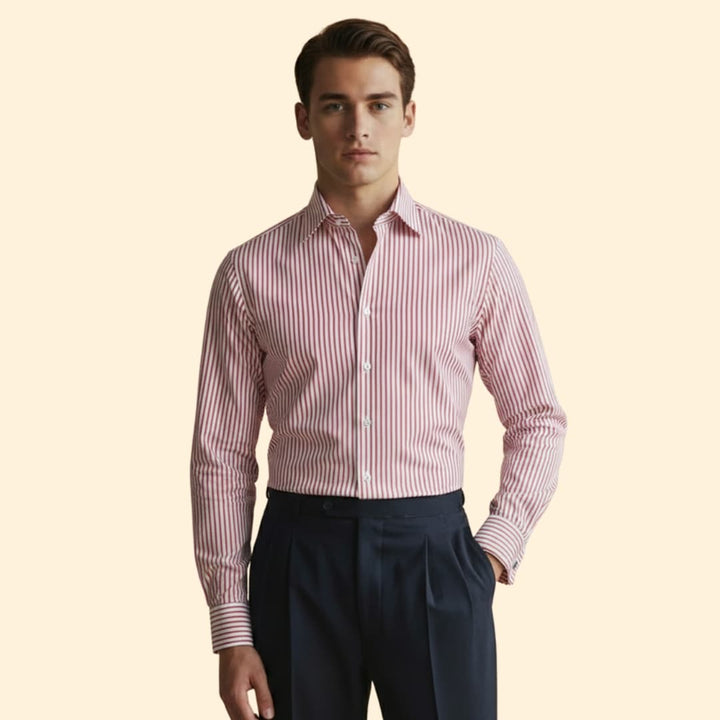 Men’s Button-Down Shirt with Striped Pattern
