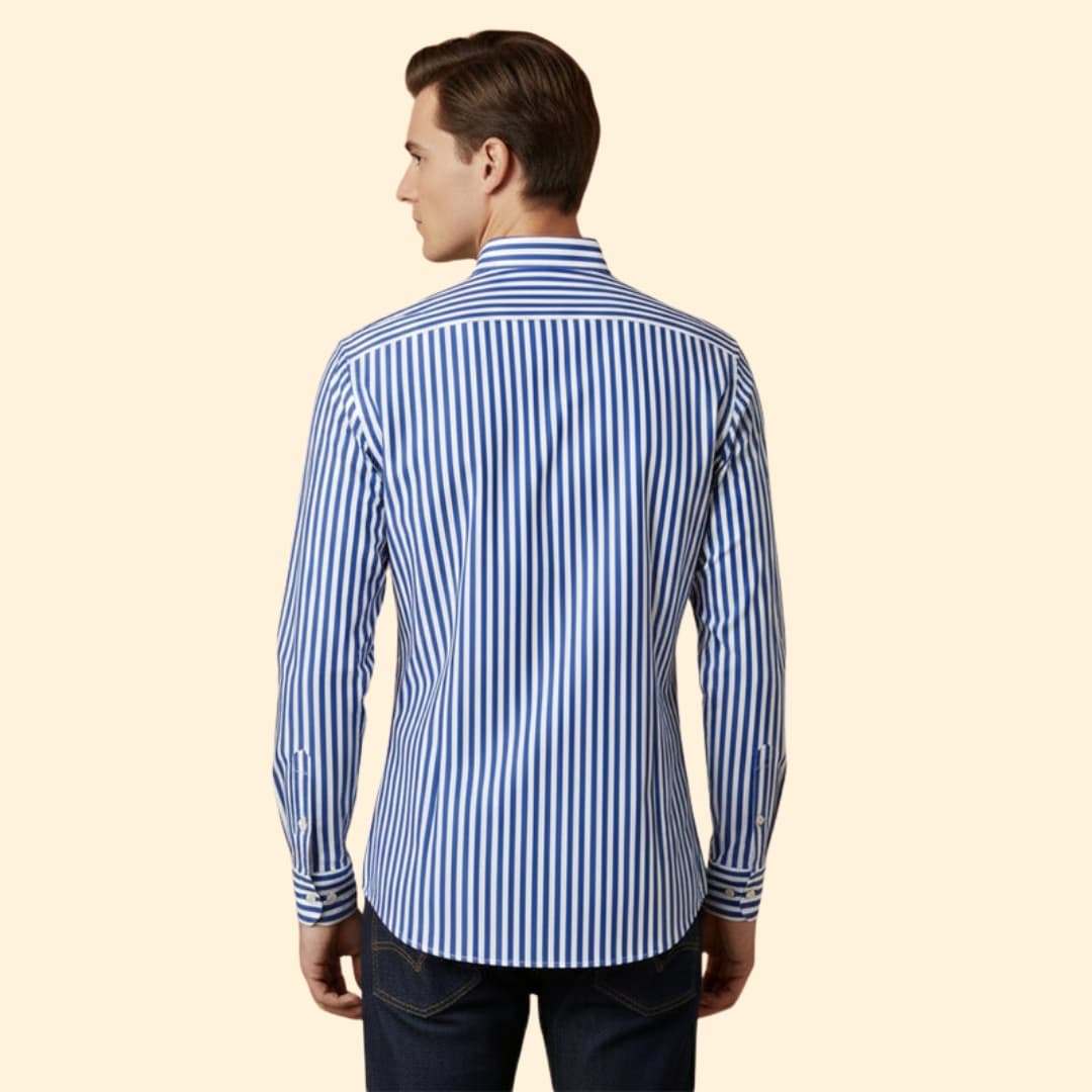 Men’s Button-Down Shirt with Striped Pattern
