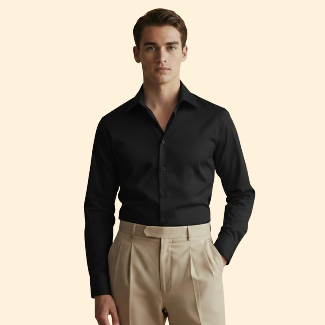 Men’s Button-Down Shirt with Striped Pattern