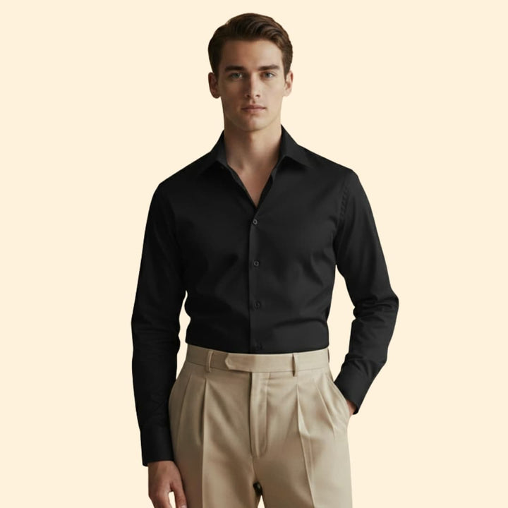Men’s Button-Down Shirt with Striped Pattern