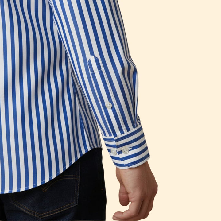 Men’s Button-Down Shirt with Striped Pattern