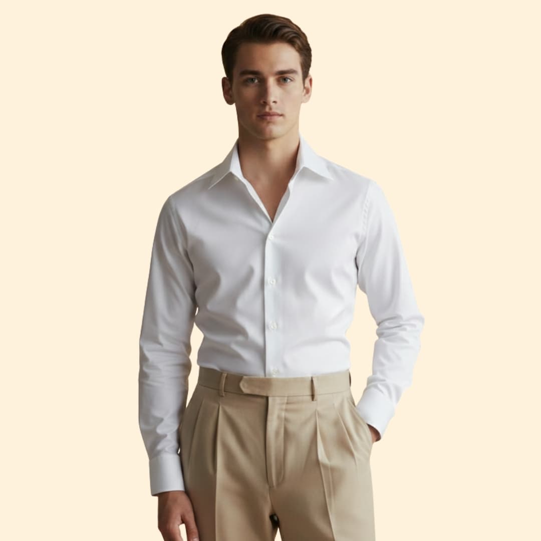 Men’s Button-Down Shirt with Striped Pattern