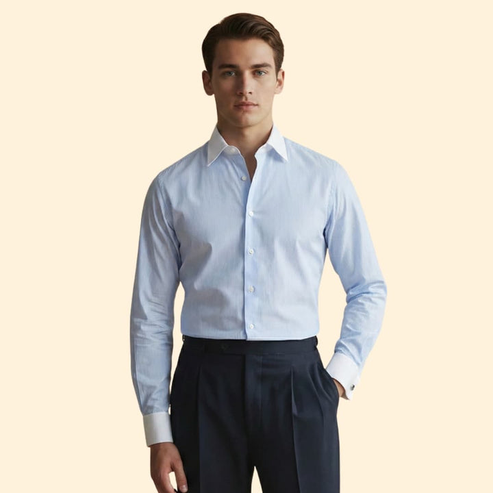 Men’s Button-Down Shirt with Striped Pattern