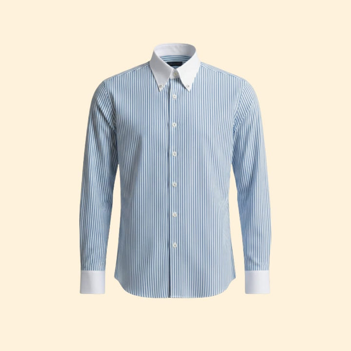 Men’s Button-Down Shirt with Striped Pattern
