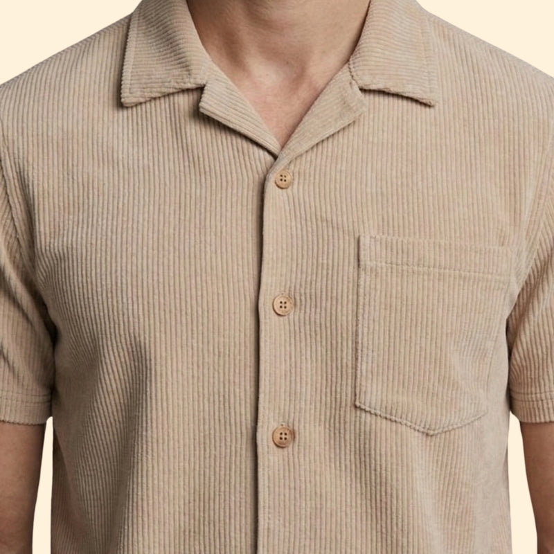 Men’s Button-Up Shirt and Casual Shorts Set
