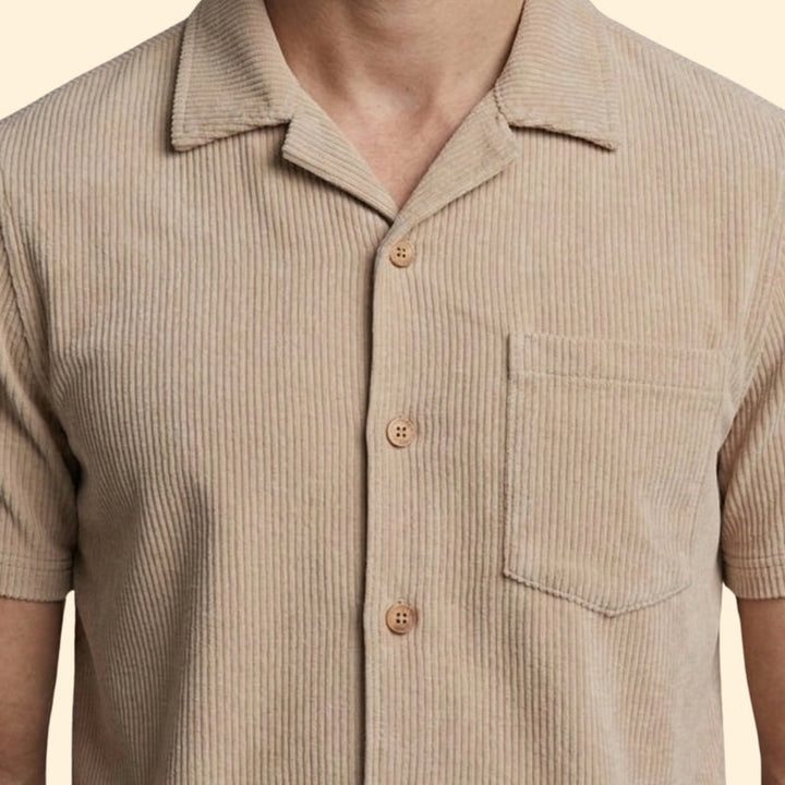 Men’s Button-Up Shirt and Casual Shorts Set