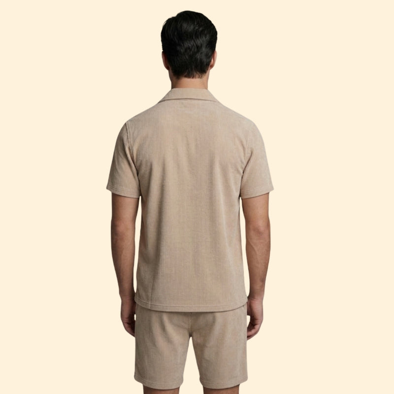 Men’s Button-Up Shirt and Casual Shorts Set