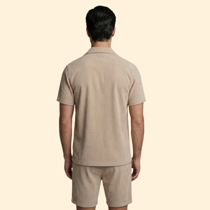 Men’s Button-Up Shirt and Casual Shorts Set