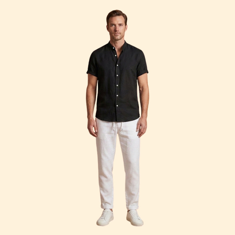Men’s Button-Up Shirt and Drawstring Pants Set