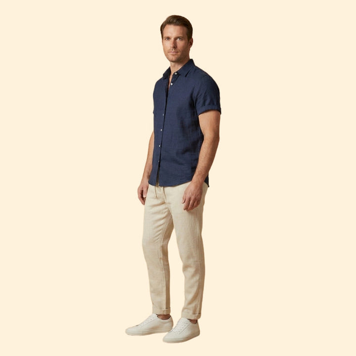 Men’s Button-Up Shirt and Drawstring Pants Set