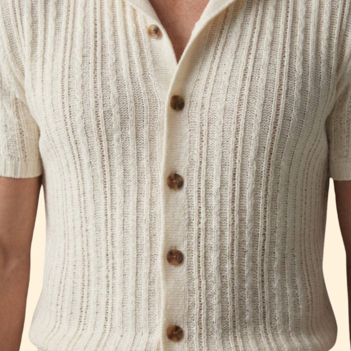 Men’s Button-Up Shirt with Drawstring Shorts