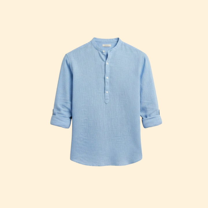 Men's Button-Up Shirt with Roll-Up Sleeves