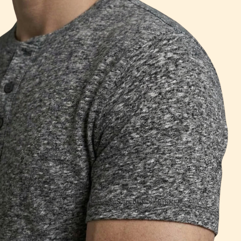 Men’s Buttoned Neck T-Shirt with Short Sleeves