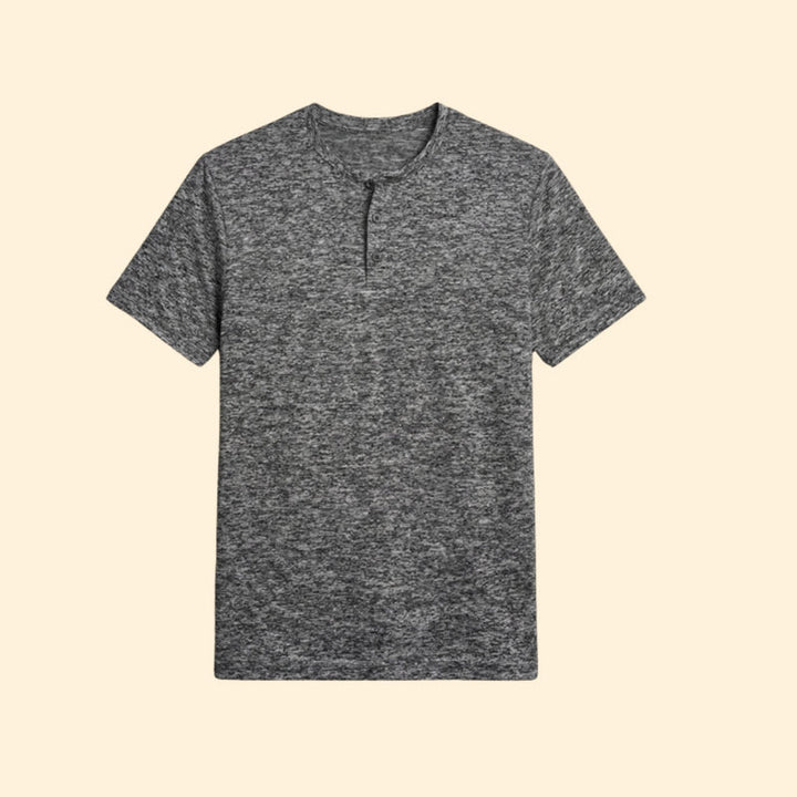 Men’s Buttoned Neck T-Shirt with Short Sleeves