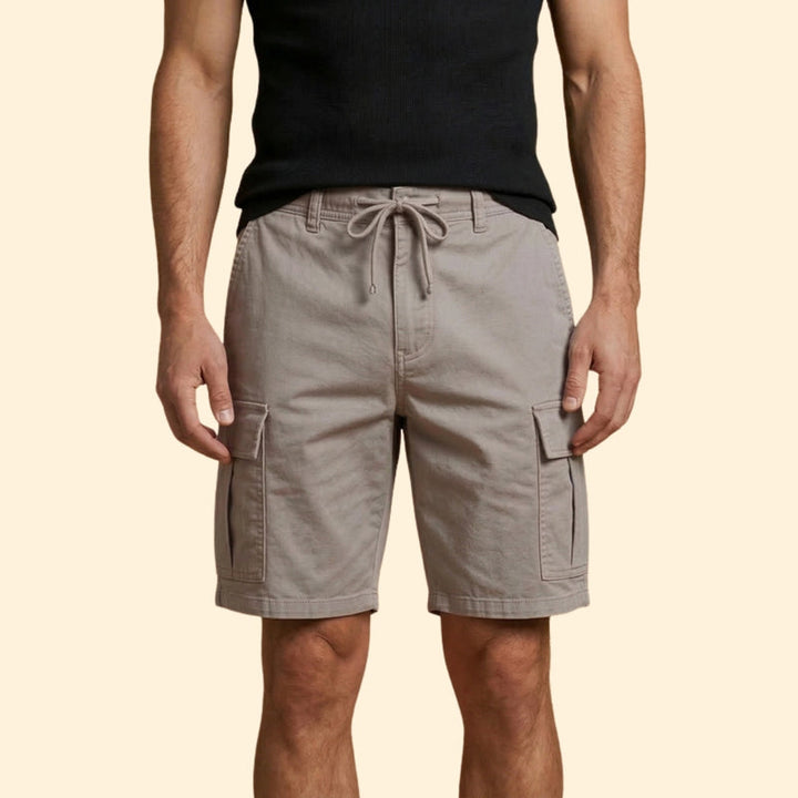 Men's Cargo Shorts with Flap Pockets and Drawstring