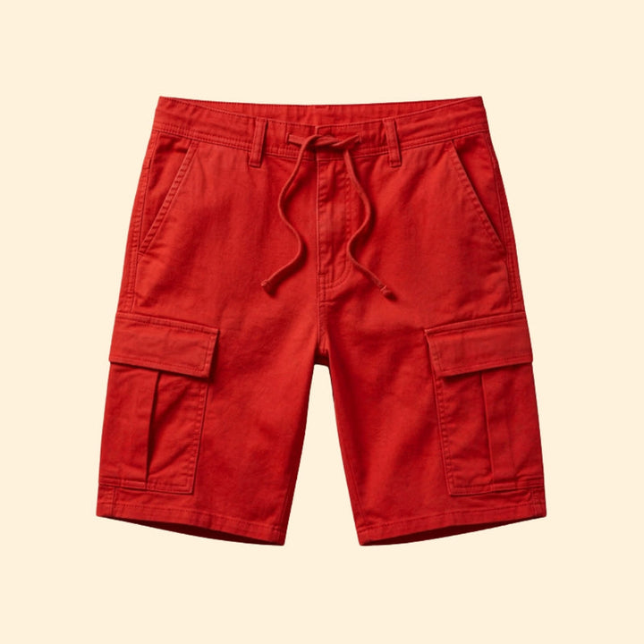 Men's Cargo Shorts with Flap Pockets and Drawstring