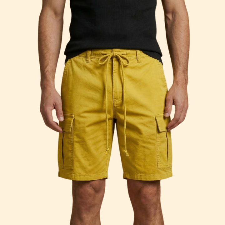 Men's Cargo Shorts with Flap Pockets and Drawstring