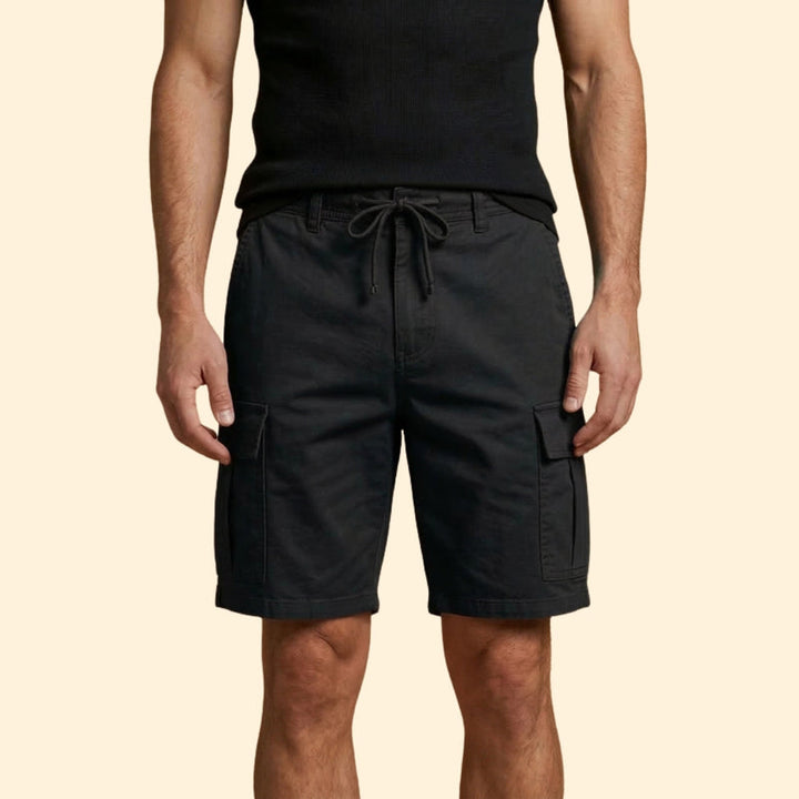 Men's Cargo Shorts with Flap Pockets and Drawstring