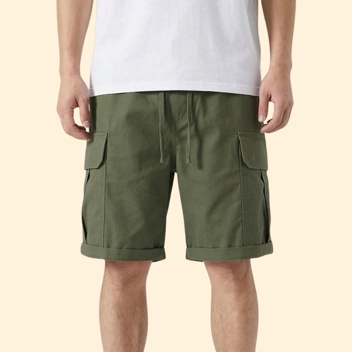 Men’s Cargo Shorts with Pockets and Drawstring