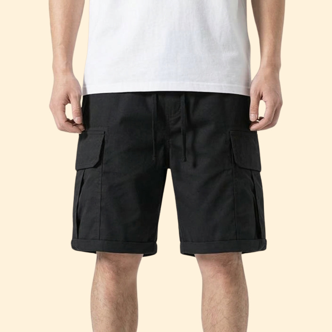 Men’s Cargo Shorts with Pockets and Drawstring