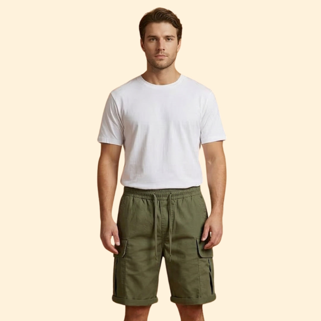 Men’s Cargo Shorts with Pockets and Drawstring