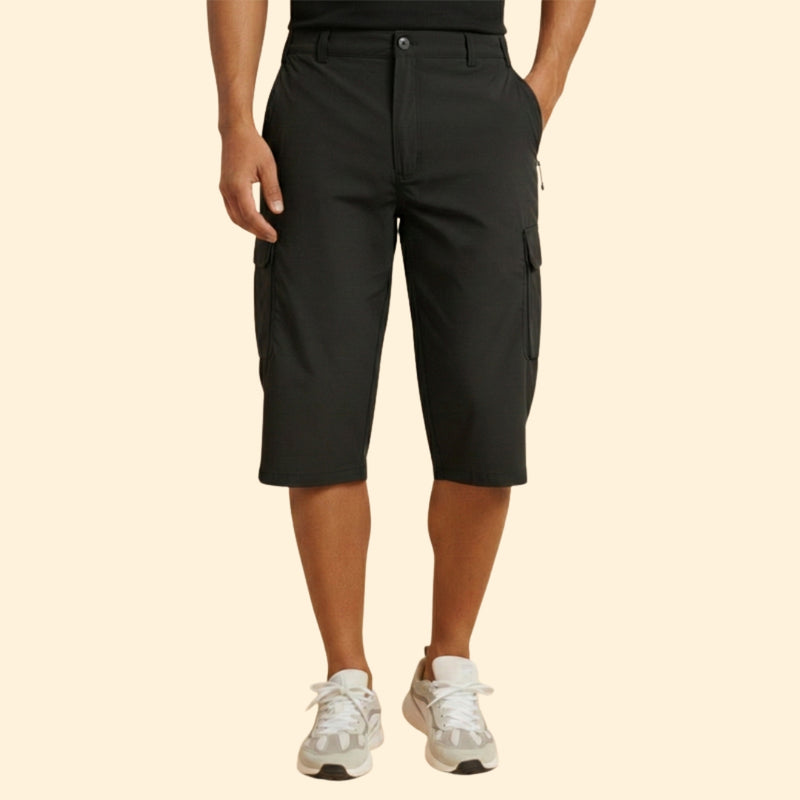 Men’s Cargo Shorts with Zip and Button Closure