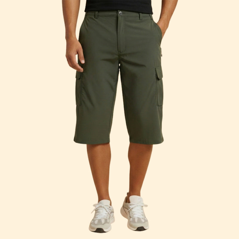 Men’s Cargo Shorts with Zip and Button Closure